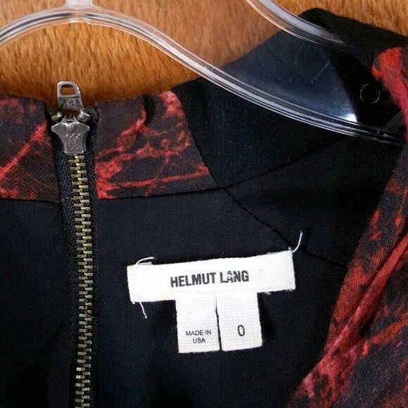 HELMUT LANG Womens Dress Size 0 Black Red Sheath Color Block MIDNIGHT FLORAL - Picture 3 of 9